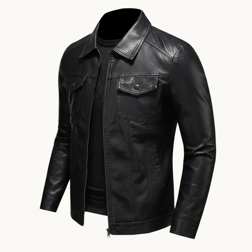 Chaqueta Biker Efecto Piel para Hombre casual