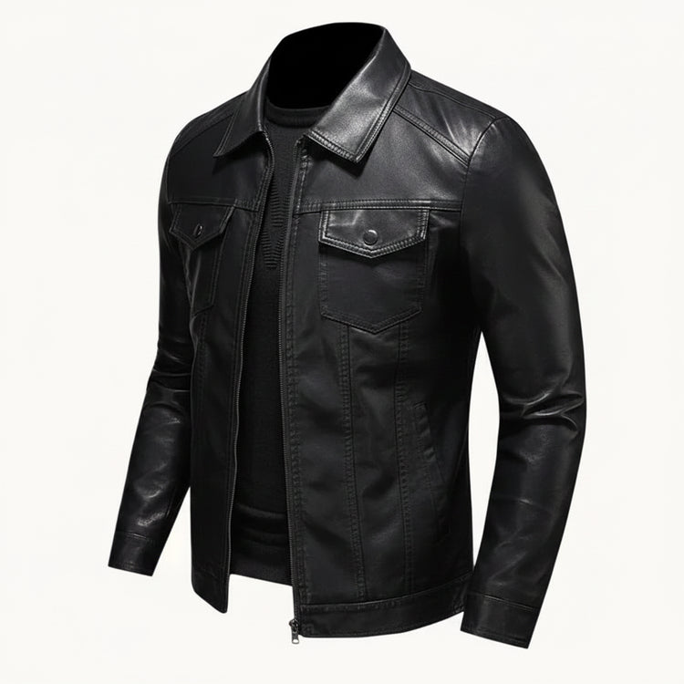 Chaqueta Biker Efecto Piel para Hombre casual