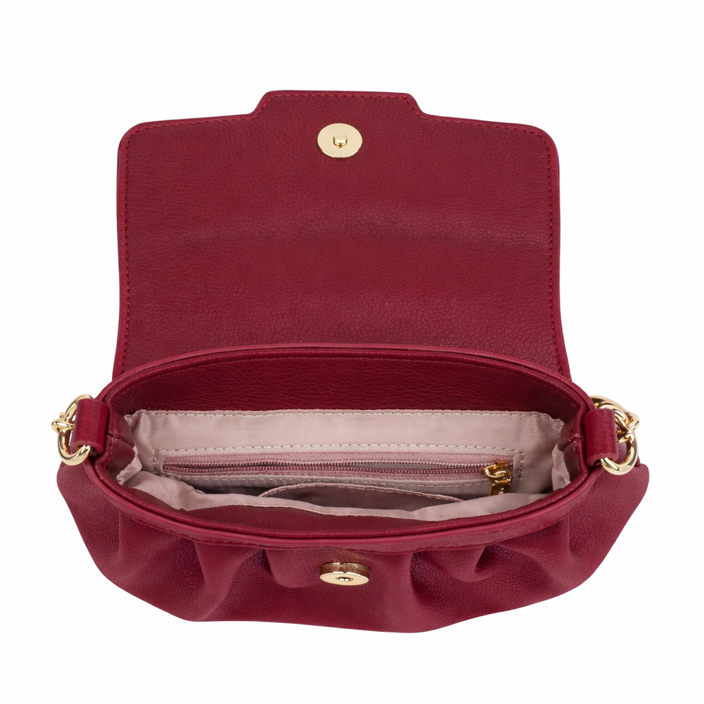 Bolso Bandolera Burgundy Glam para Mujer elegante