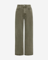 Jeans Wide Leg Verde Oliva para Mujer vista frontal