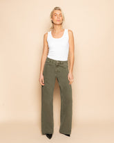 Jeans Wide Leg Verde Oliva para Mujer diseño denim