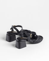 Sandalias Trenzadas de Tacón para Mujer detalle tejido