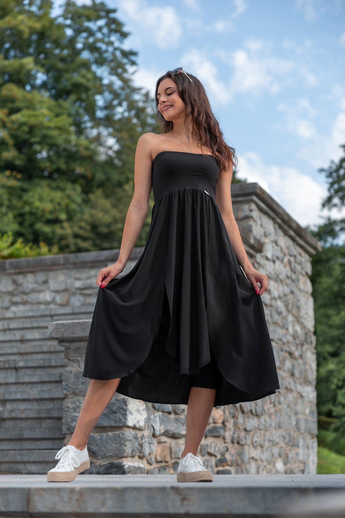 Falda-Vestido Convertible Negra para Mujer estilo sofisticado