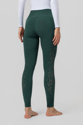 Leggings Verde Esmeralda con Detalle Perforado para Mujer elegantes