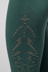 Leggings Verde Esmeralda con Detalle Perforado para Mujer cómodos
