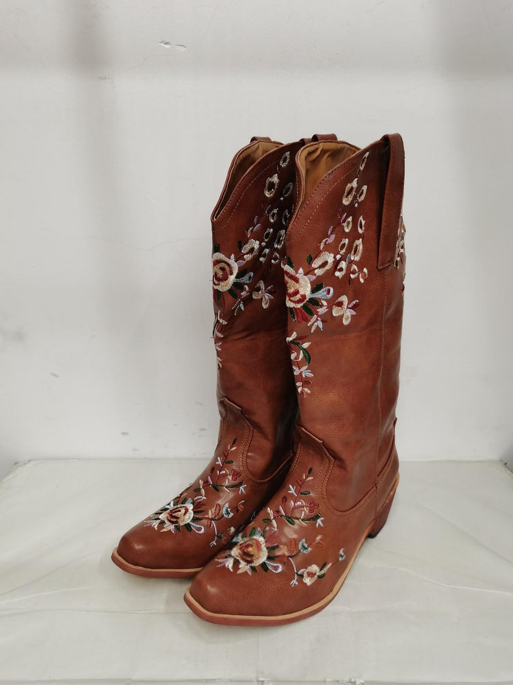 Botas Cowboy Bordadas Retro Bohemias vintage