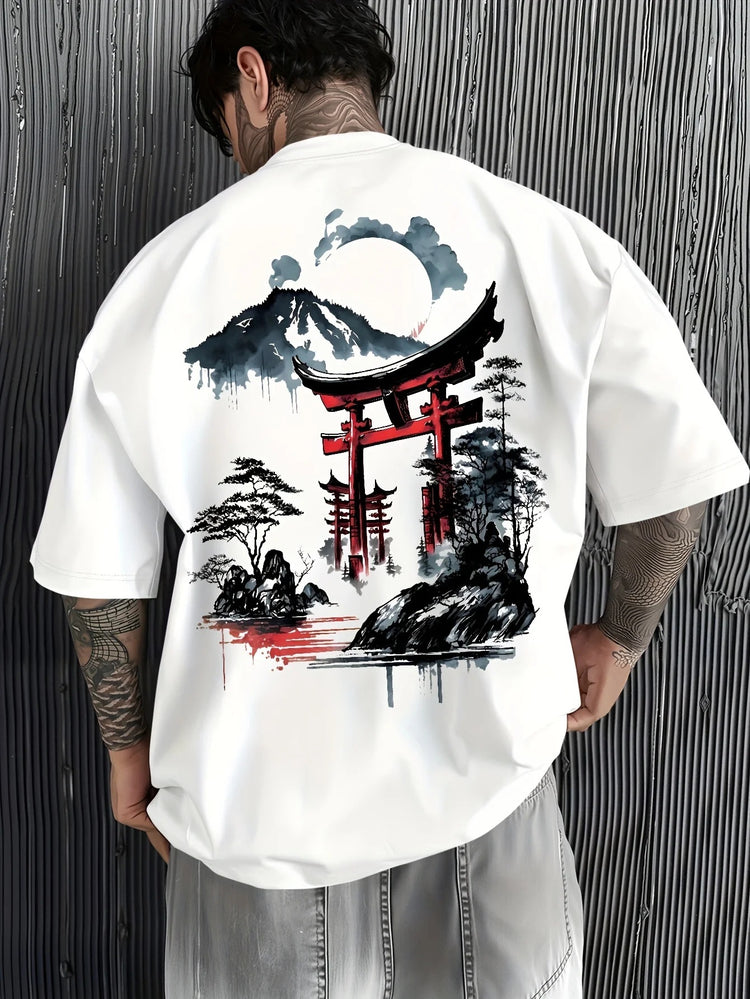 Camiseta Holgada de Algodón con Estampado juvenil