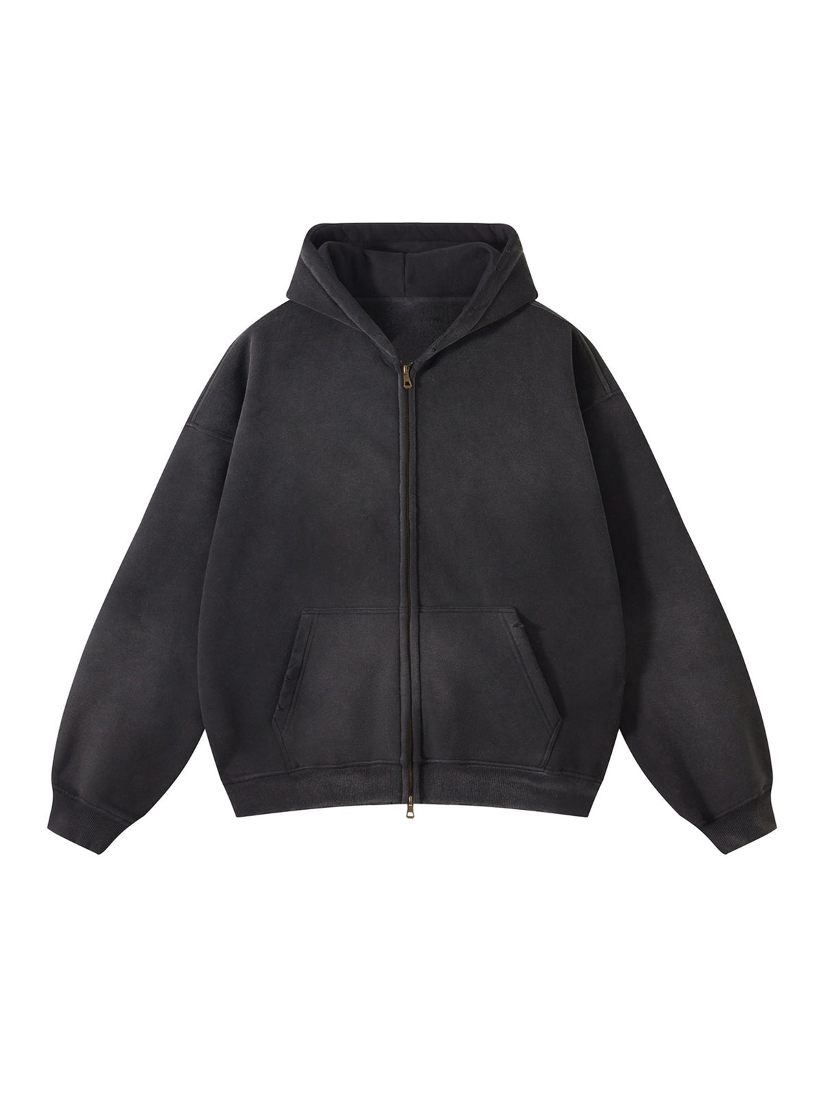 Sudadera Full-Zip Vintage Heavyweight 360 GSM para Hombre estilo vintage