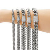 Cadena Cubana de Acero Inoxidable para Hombre y Mujer brillante