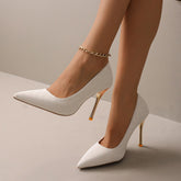 Zapatos de Tacón Punta Fina para Oficina de material PU