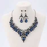 Conjunto de Collar y Pendientes de Hojas y Gotas para regalo