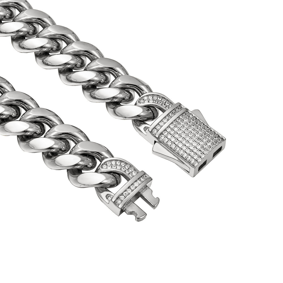 Cadena Cubana de Acero Inoxidable para Hombre y Mujer elegante