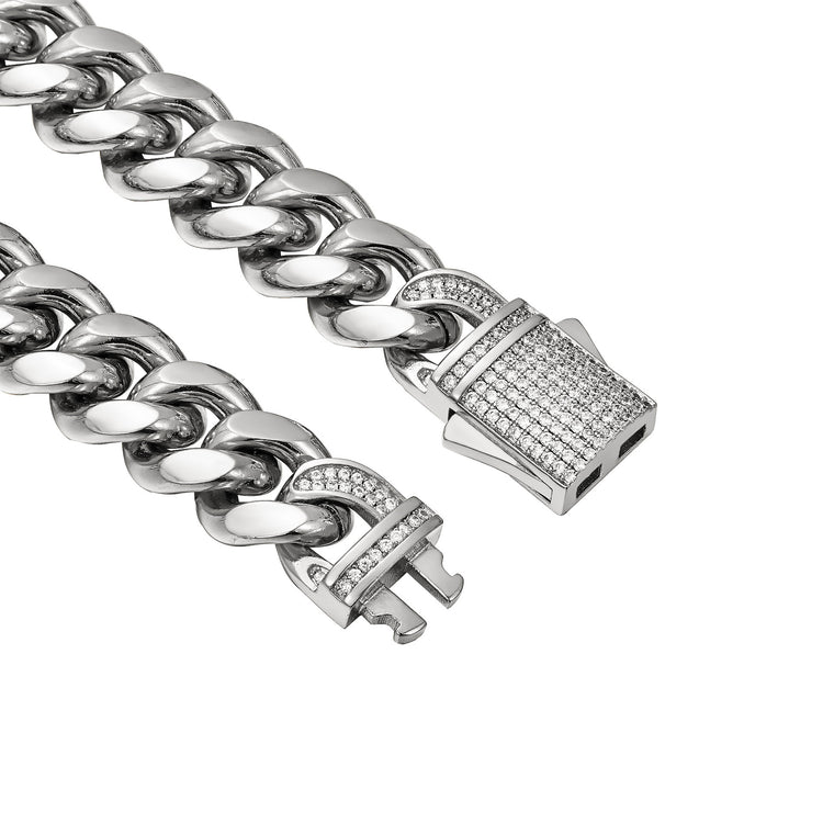 Cadena Cubana de Acero Inoxidable para Hombre y Mujer elegante