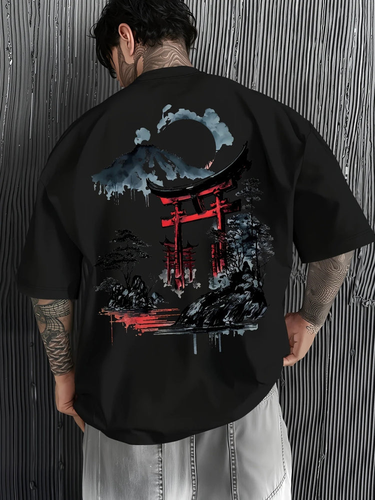 Camiseta Holgada de Algodón con Estampado de moda