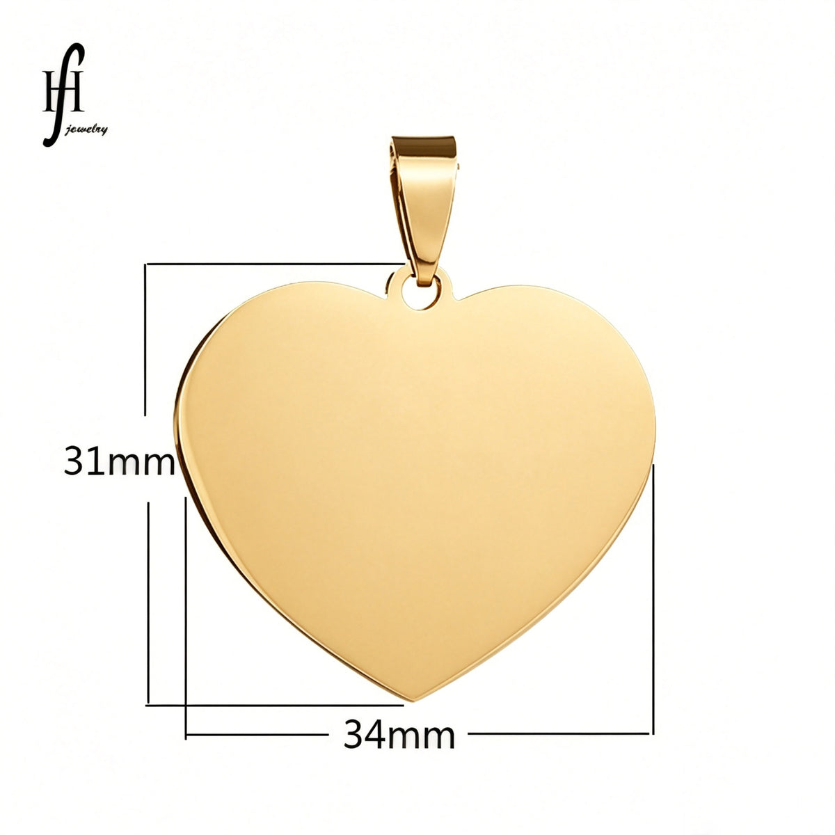 Collar de Corazón Unisex de Acero Inoxidable para uso diario