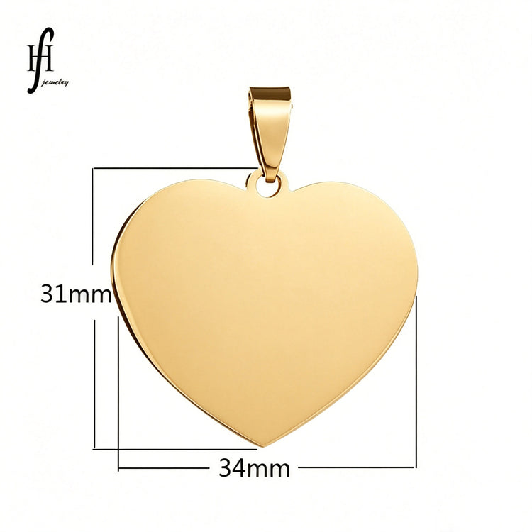 Collar de Corazón Unisex de Acero Inoxidable para uso diario