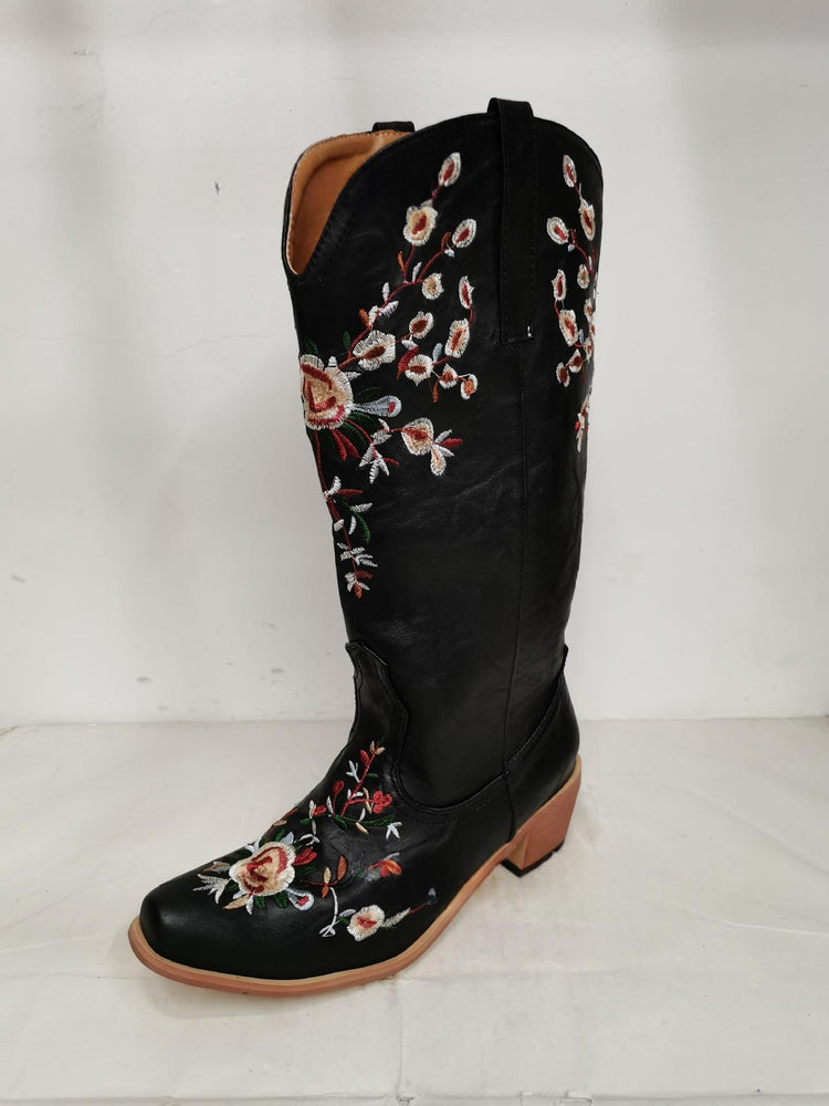 Botas Cowboy Bordadas Retro Bohemias con bordado