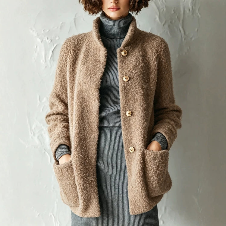 Cárdigan Bouclé de Estilo Retro moderno