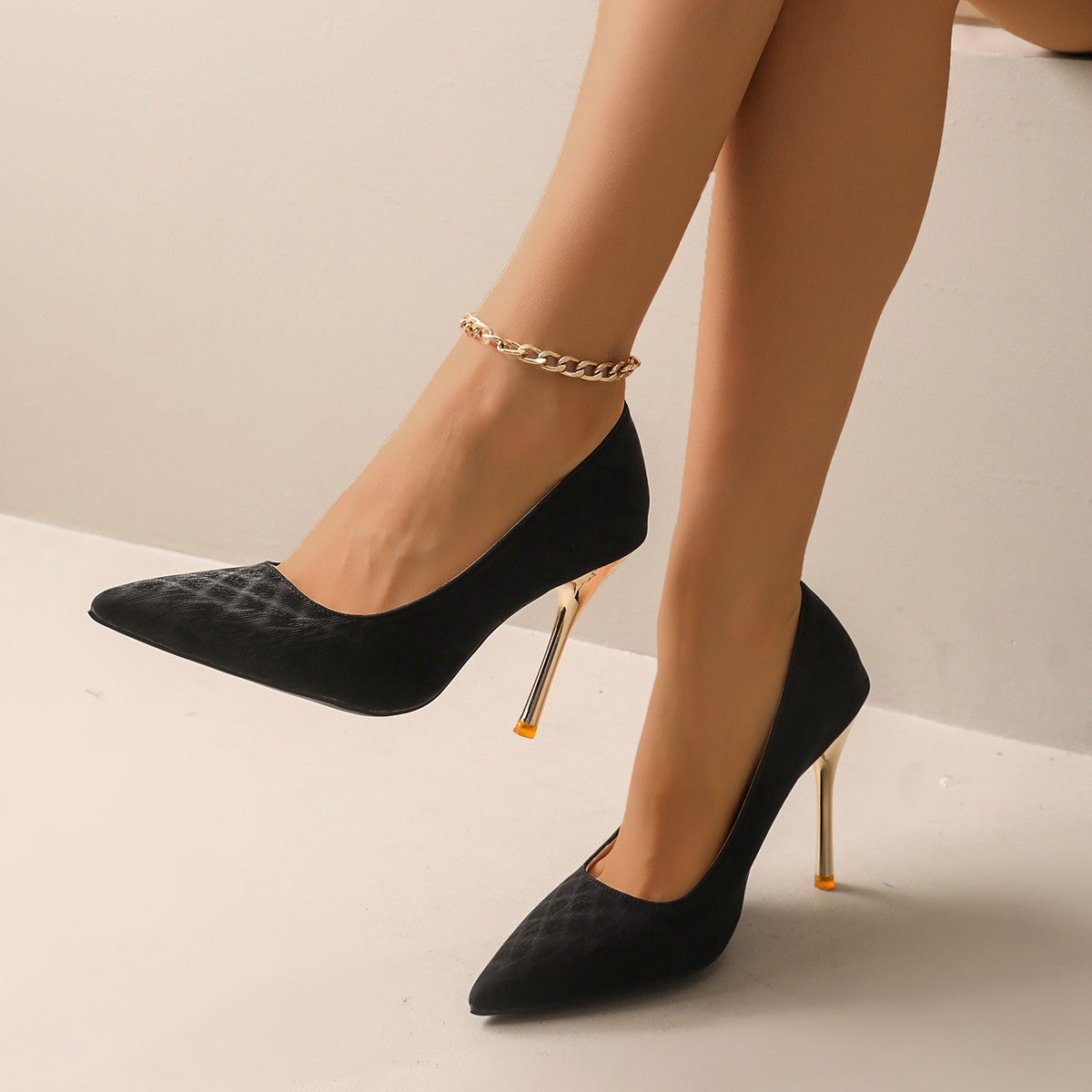 Zapatos de Tacón Punta Fina para Oficina con suela de goma