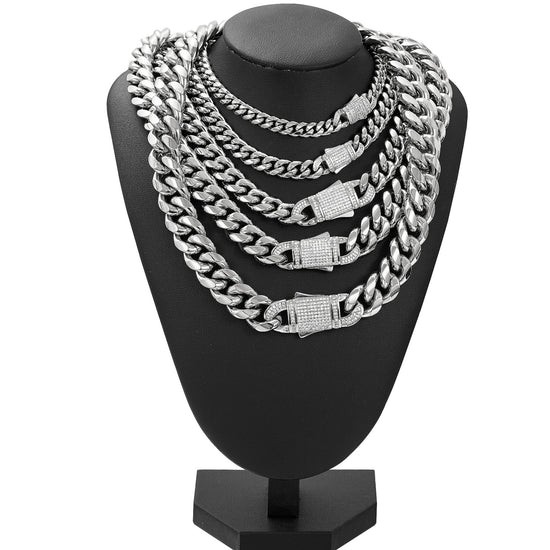 Cadena Cubana de Acero Inoxidable para Hombre y Mujer