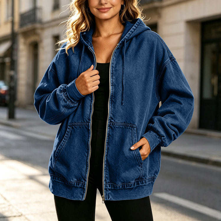 Chaqueta Vaquera Oversize con Capucha casual