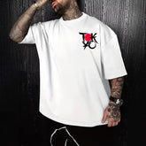 Camiseta Holgada de Algodón con Estampado moderna