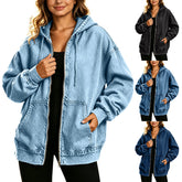 Chaqueta Vaquera Oversize con Capucha moderna