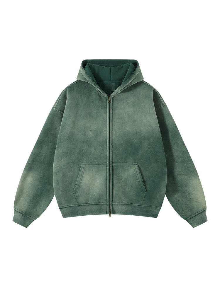 Sudadera Full-Zip Vintage Heavyweight 360 GSM para Hombre look casual