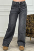 Jeans Wide Leg Vintage Gris Denim para Mujer vista frontal