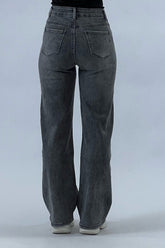 Jeans Wide Leg Vintage Gris Denim para Mujer moda femenina