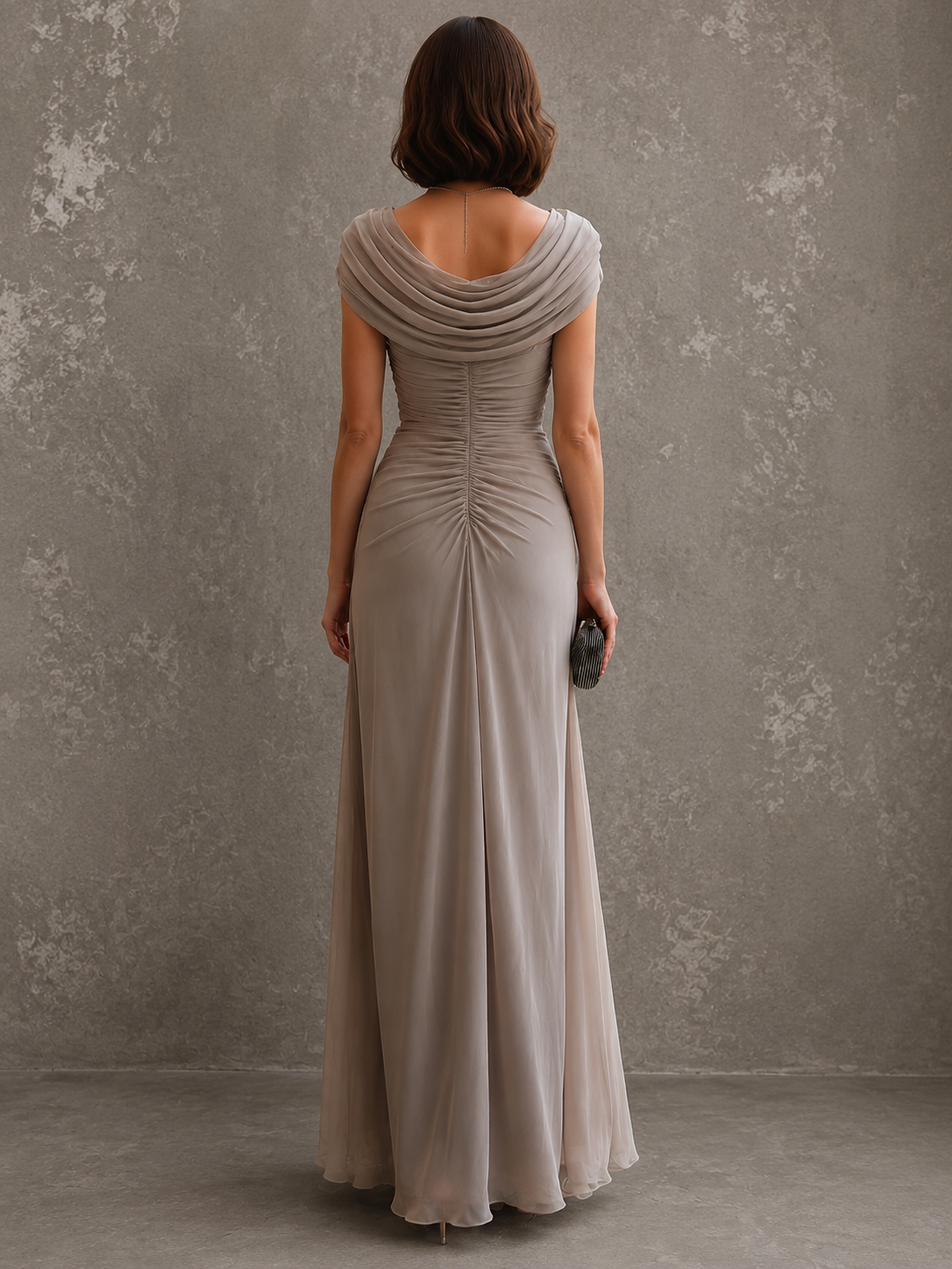Vestido Largo Drapeado Elegance detalle de la parte superior