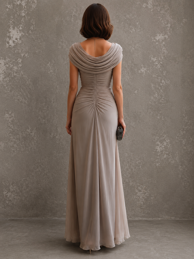 Vestido Largo Drapeado Elegance detalle de la parte superior