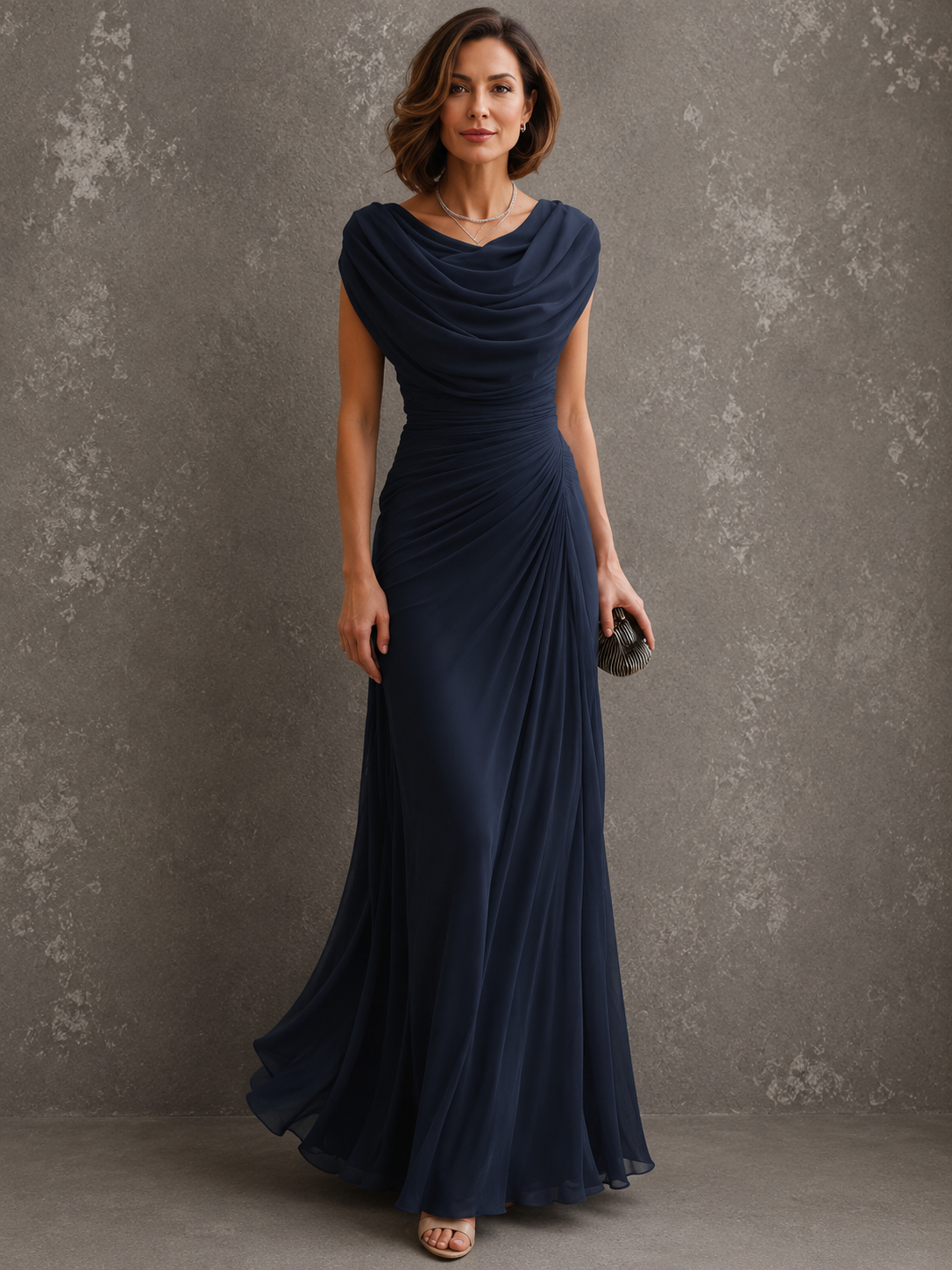 Vestido Largo Drapeado Elegance diseño elegante para mujer