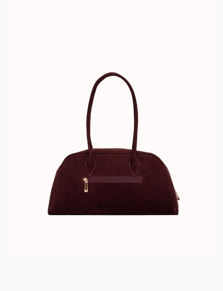 Bolso Bowling Burdeos Suede para Mujer de moda