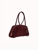 Bolso Bowling Burdeos Suede para Mujer femenino