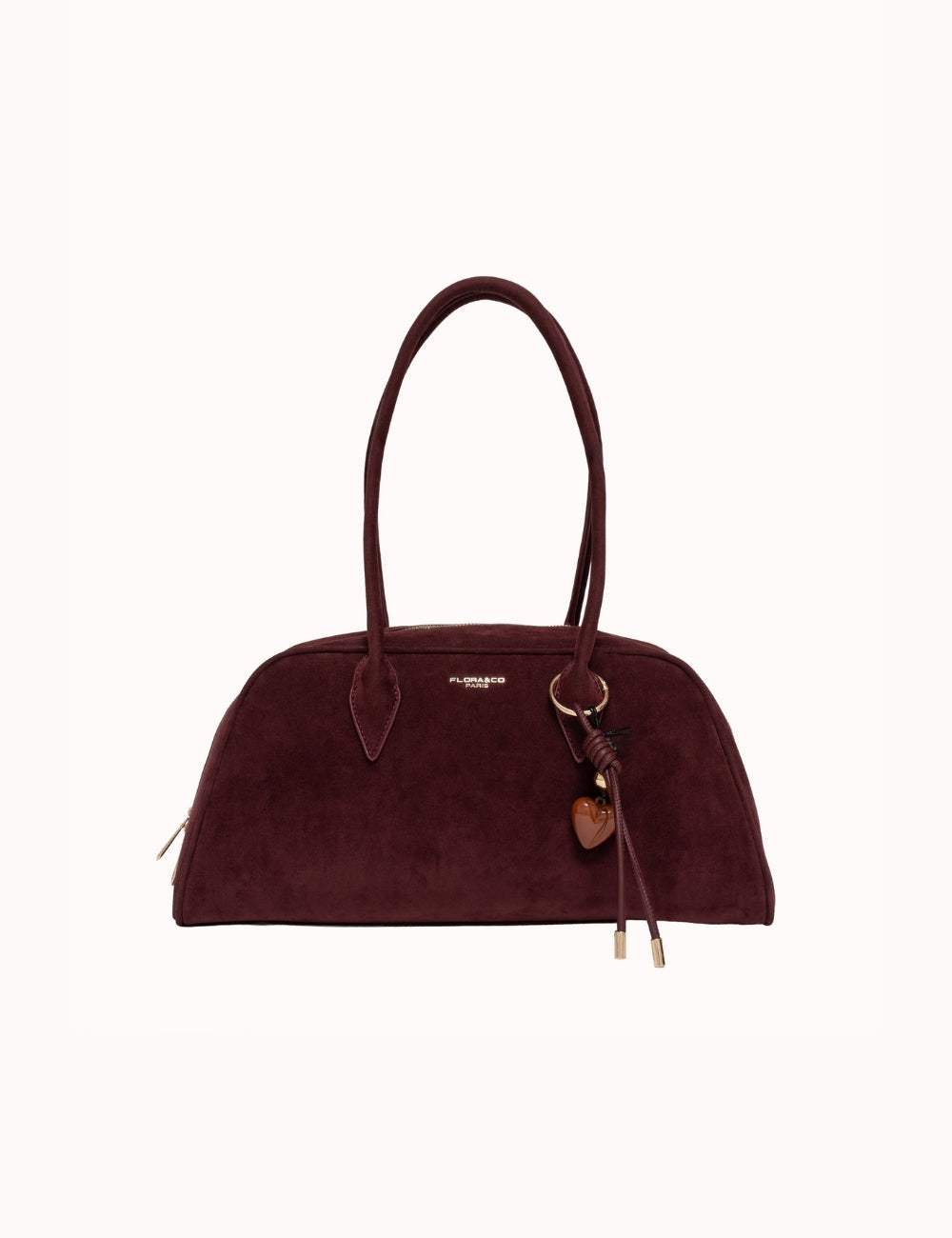 Bolso Bowling Burdeos Suede para Mujer versátil