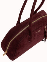 Bolso Bowling Burdeos Suede para Mujer color burdeos