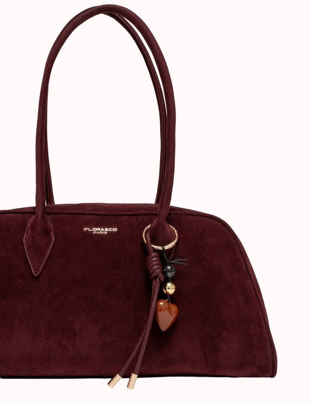 Bolso Bowling Burdeos Suede para Mujer accesorio femenino